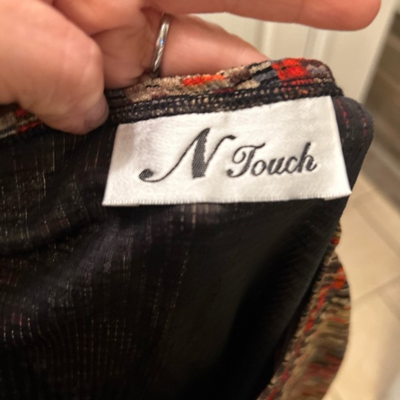 N 50% off w♥️ Touch Womens Sweater L Geometric Long Sleeve open front - Picture 5 of 6